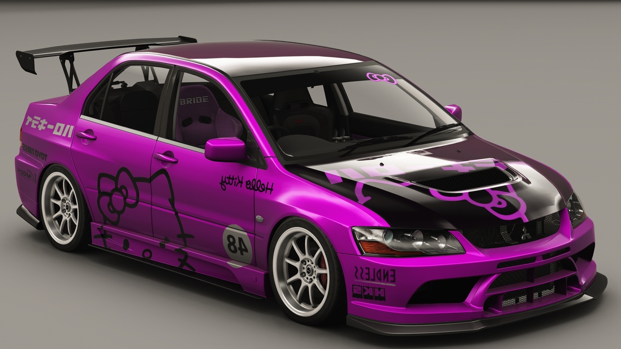 Mitsubishi Lancer Evolution IX MR VARIS, skin Hello Kitty